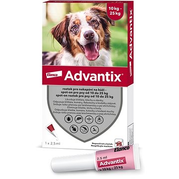 

Advantix roztok pro nakapání na kůži – spot-on pro psy 10 kg - 25 kg