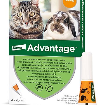 

Advantage 4 × 0,4 ml - spot-on pro malé kočky a králíky