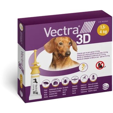 

Vectra 3D spot-on pro psy (1,5 - 4 kg) 3 × 0,8 ml