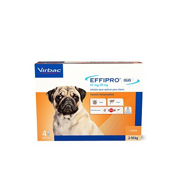 Effipro DUO S spot on pro psy 2-10 kg , 4 pipety - Antiparazitní pipeta