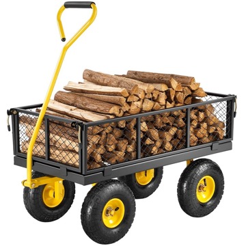 

VEVOR Ocelový zahradní vozík žlutý 86 × 46 × 24 cm / 230 kg