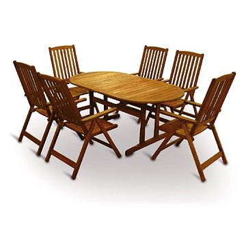 

V-GARDEN Set zahradního nábytku MERANTI PARIS 1stůl + 6křesel