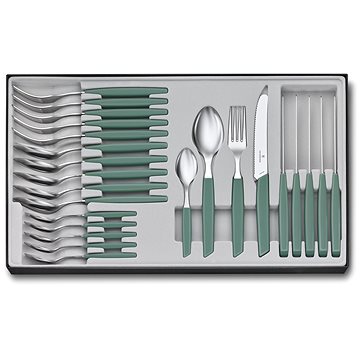 

Victorinox Swiss Modern Sada příborů 24 ks šalvějově zelená