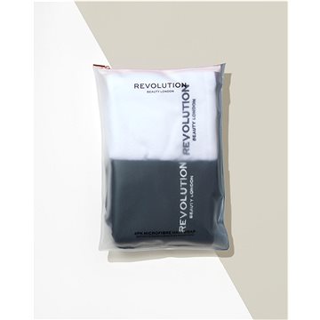 

REVOLUTION HAIRCARE 2pk Plain Microfibre Hair Wraps - Black/White