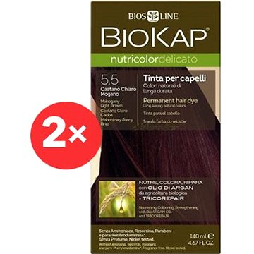 

BIOKAP Nutricolor Delicato Mahogany Light Brown Gentle Dye 5.50 (2× 140 ml)