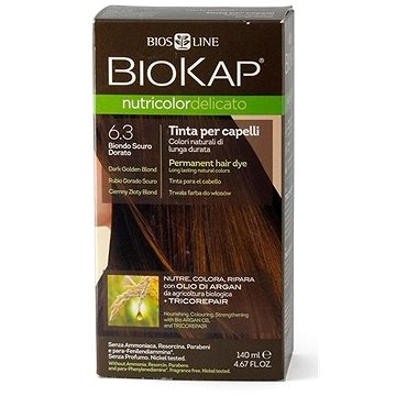 BIOKAP Nutricolor Delicato 6.30 Dark Golden Blond Gentle Dye 140 ml - Přírodní barva na vlasy