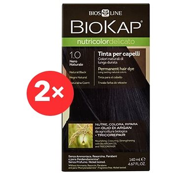 

BIOKAP Nutricolor Delicato Natural Black Gentle Dye 1.00 (2× 140 ml)