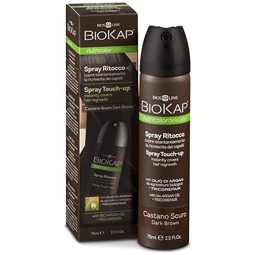 BIOKAP Nutricolor Delicato Spray Touch Up Dark Brown 75 ml - Sprej na odrosty