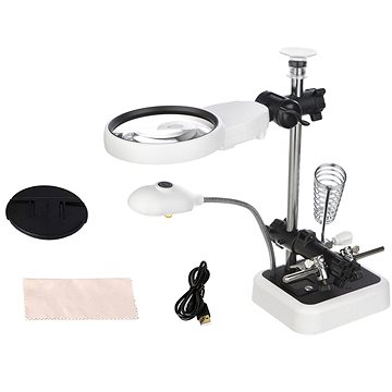 

Verk 09161 držáček s lupou-třetí ruka, 6× LED