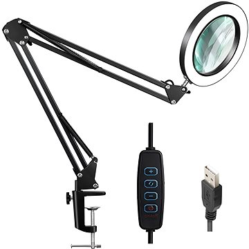 

Verk 09197 kosmetická lampa s lupou, 54× LED, USB, černá