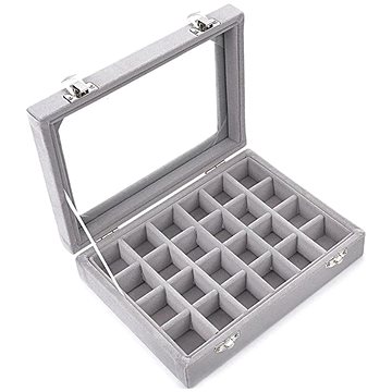 

Verk 01777 Organizér na šperky 24 přihrádek šedá