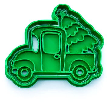 

Vykrojto Auto se stromem 70 × 58 mm, vánoční