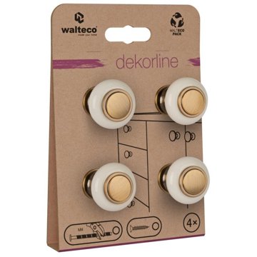 

Walteco Set nábytkových knopek Alta, průměr 31 mm, porcelán, bronz, 4 ks