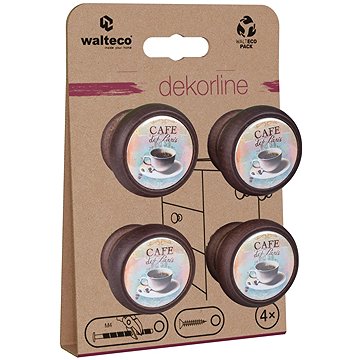 

Walteco Cafe Set nábytkových knopek, průměr 40 mm, ořech, 4 ks