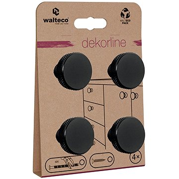 

Walteco Set nábytkových knopek Dieren, průměr 30 mm, aluminium elox, černé, 4 ks