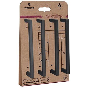 

Walteco Set nábytkových úchytek Prisma rozteč 128 mm, matné černé, 4 ks