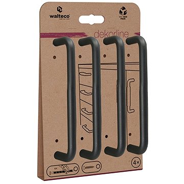 

Walteco Set nábytkových úchytek Gissi rozteč 128 mm, matné černé, 4 ks