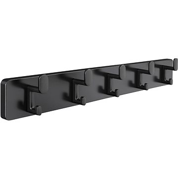 

Walteco Věšáková lišta 550 × 70 mm, 5 háčků, černá MDF a matná černá