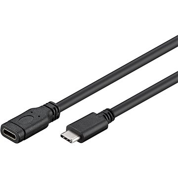 PremiumCord Prodlužovací kabel USB 3.1 konektor C/male - C/female, černý, 1m - Datový kabel