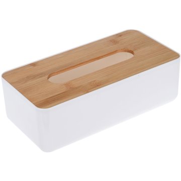 

Storagesolutions box na kapesníky s bambusovým víkem 26 × 13 × 8 cm bílý