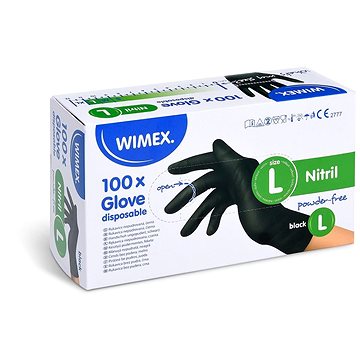 

Wimex Rukavice nitrilové černé bezpudrové L, 100 ks