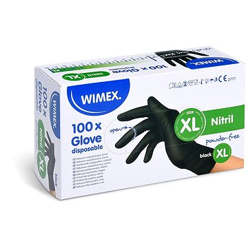 

Wimex Rukavice nitrilové černé bezpudrové XL, 100 ks