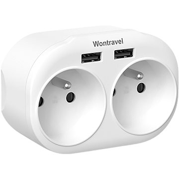 

Wontravel rozdvojka 2x + 2 USB 16A/4000W