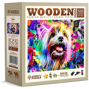 

WOODEN CITY Dřevěné puzzle Pop Art Jorkšírský teriér 505 dílků