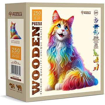 WOODEN CITY Dřevěné puzzle Barevná kočka 250 dílků puzzle od výrobce WOODEN CITY WOODEN CITY Dřevěné puzzle Barevná kočka 250 dílků