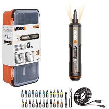 

WORX Šroubovák AKU 4V WX240 (1x1,5 Ah) + sada příslušenství 25ks