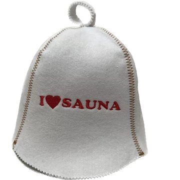 

NATUR Čepice do sauny Bílá + červený nápis, plsť