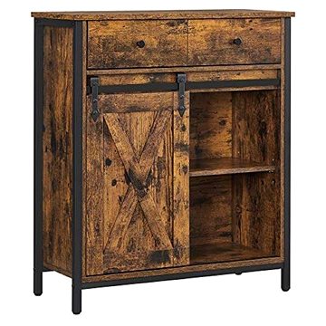 

VASAGLE Komoda s posuvnými dveřmi vintage 70 × 30 × 80 cm černohnědý