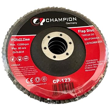 

Champion Sada lamelových brusných kotoučů 125 × 22,23 mm, hrubost G60, 10 ks