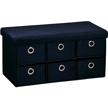 

KESPER Lavice se sedákem a úložnými boxy, černá 76 × 38 × 38 cm
