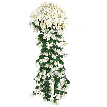 

MDS Závěsná luxusní dekorativní kytice orchidejí - bílá