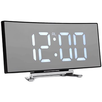

Verk 01860 Multifunkční zrcadlové hodiny s budíkem a teploměrem černé