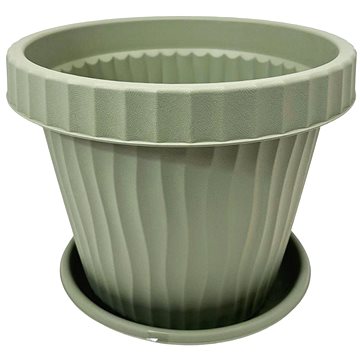 

BAMA Květináč s miskou ONDA, zelený, 25 a 20 cm, set