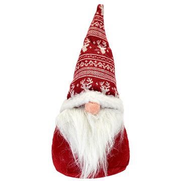 

DOMMIO Vánoční dekorace - skřítek s pletenou červenou čepicí, 30 cm