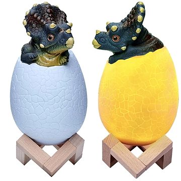 

Verk LED lampa dinosauří vejce triceratops