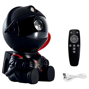 

MDS USB Projekční LED lampa astronaut - černá