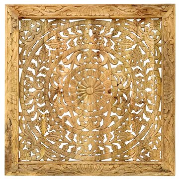 

Lakšmi Obraz na zeď Retro 90 × 90 × 3 cm ručně vyřezávaný z masivu mango
