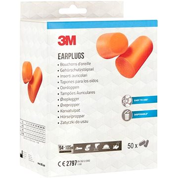 

3M Zátkové chrániče sluchu, 50 párů v balení