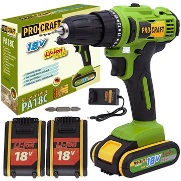 

Procraft Aku vrtací šroubovák PA18C, 2 × 1,5 Ah