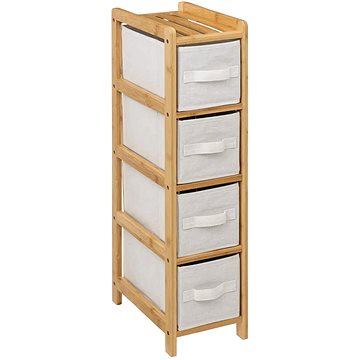 

5five Simply Smart Bambusový regál Tidy s 4 textilními košíky 78,5 cm