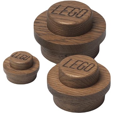 

LEGO dřevěný věšák na zeď, 3 ks, dub tmavě mořený