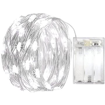 

Vánoční mikro řetěz na baterie 5 m 50 LED s časovačem, studená bílá