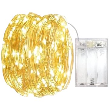 

Vánoční mikro řetěz na baterie 5 m 50 LED s časovačem, teplá bílá