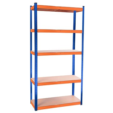 

Aga Kovový regál 180 × 90 × 40 cm modrý/oranžový