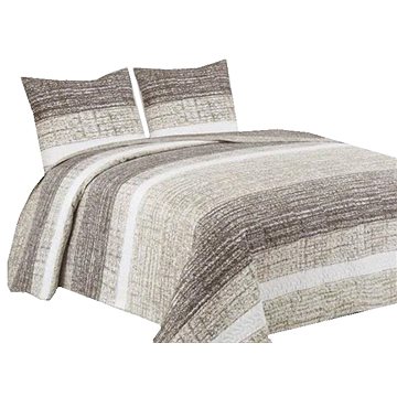 

Euromat Přehoz na postel 220 × 240 + 2× 40 × 40 cm - Tavira pruhy béžové BJ-035