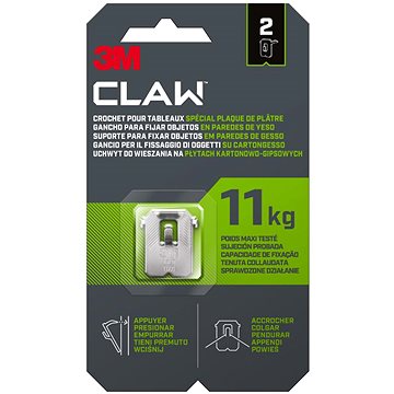 

3M CLAW™ Ručně namačkávací háček na sádrokarton, balení 2 ks, nosnost 11 kg